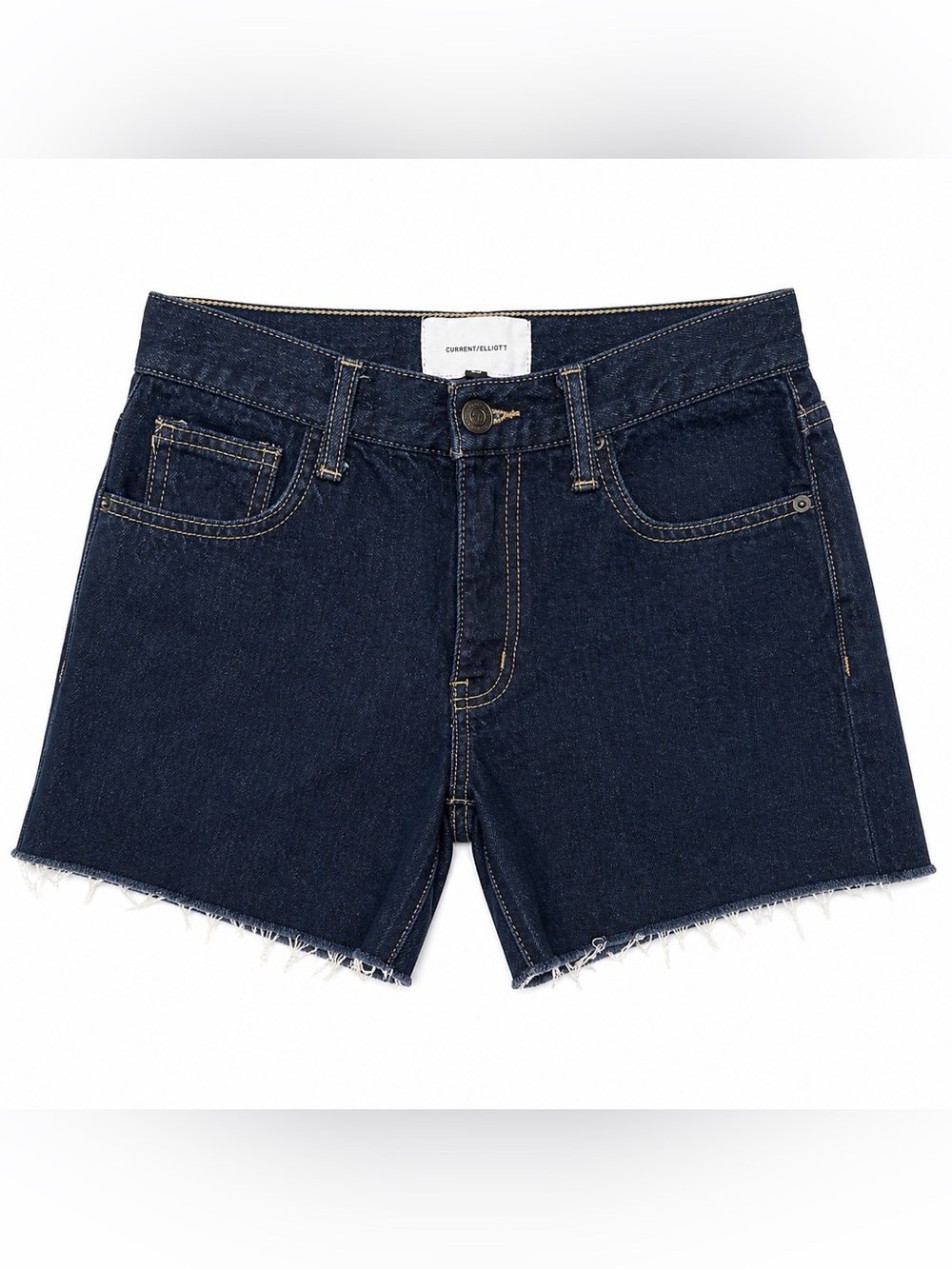 Current Elliott dark wash denim cutoff shorts size 23 raw hem
